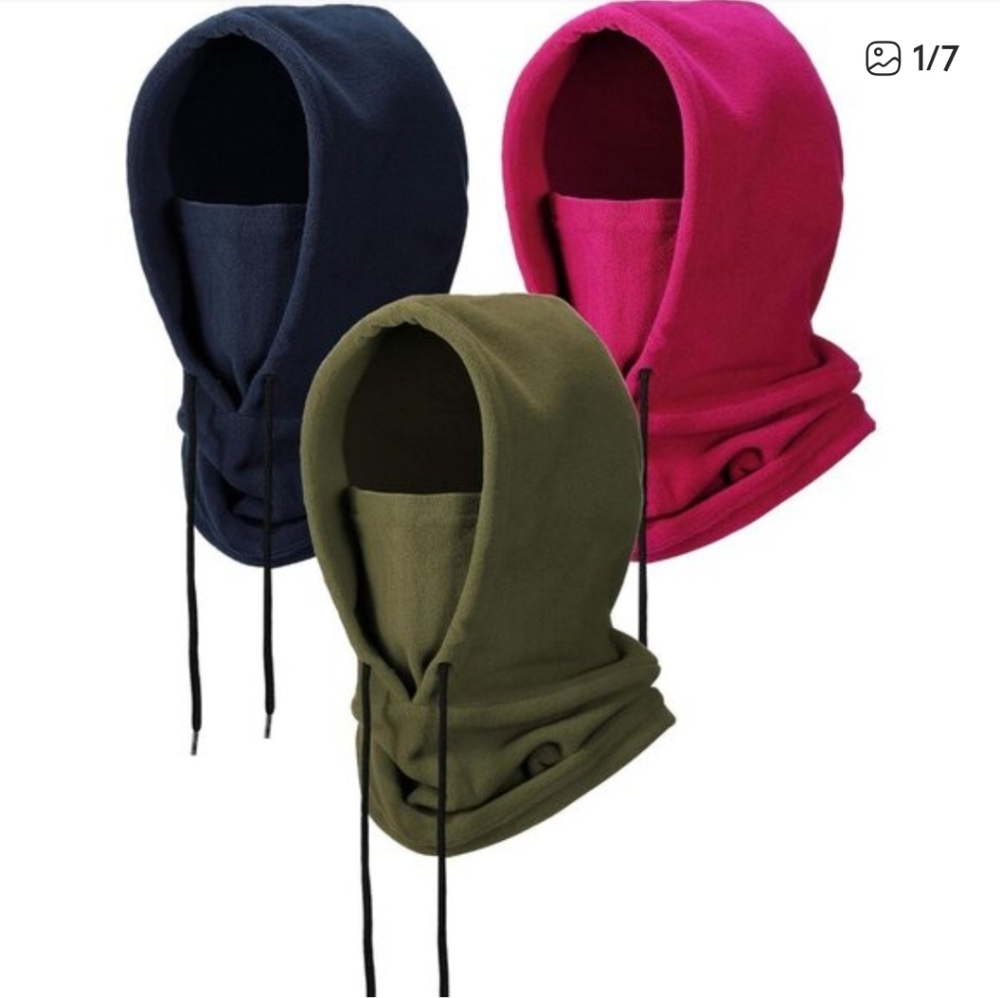 Unisex Fleece Balaclava Ski Mask Olive Green Hood Scarf Face Mask Boutique